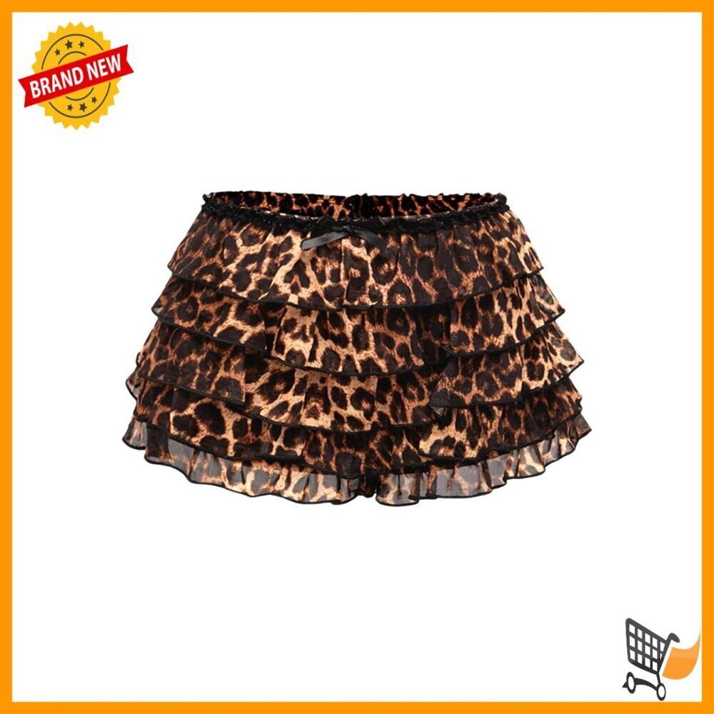 Plus Size Y2K Mesh Ruffle Shorts Tiered Layered Low Waist Sexy Mini